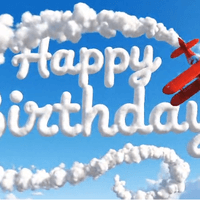 Happy Birthday Plane Flying in the Sky